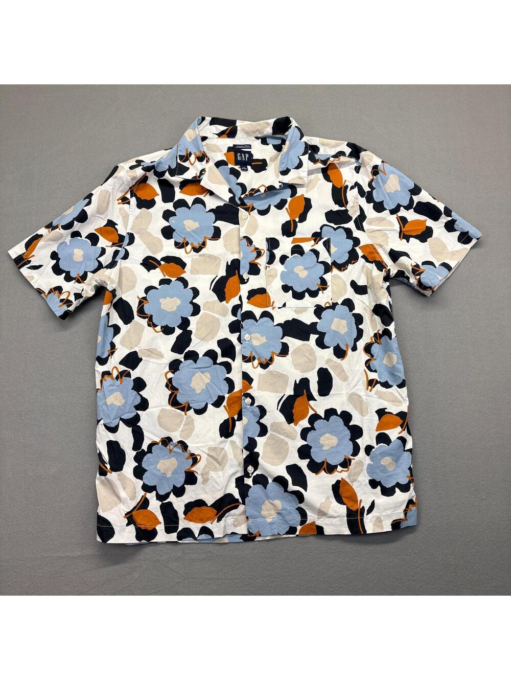 Vintage GAP Men's Button Up Shirt Size Large Floral Print Stretch Shirt